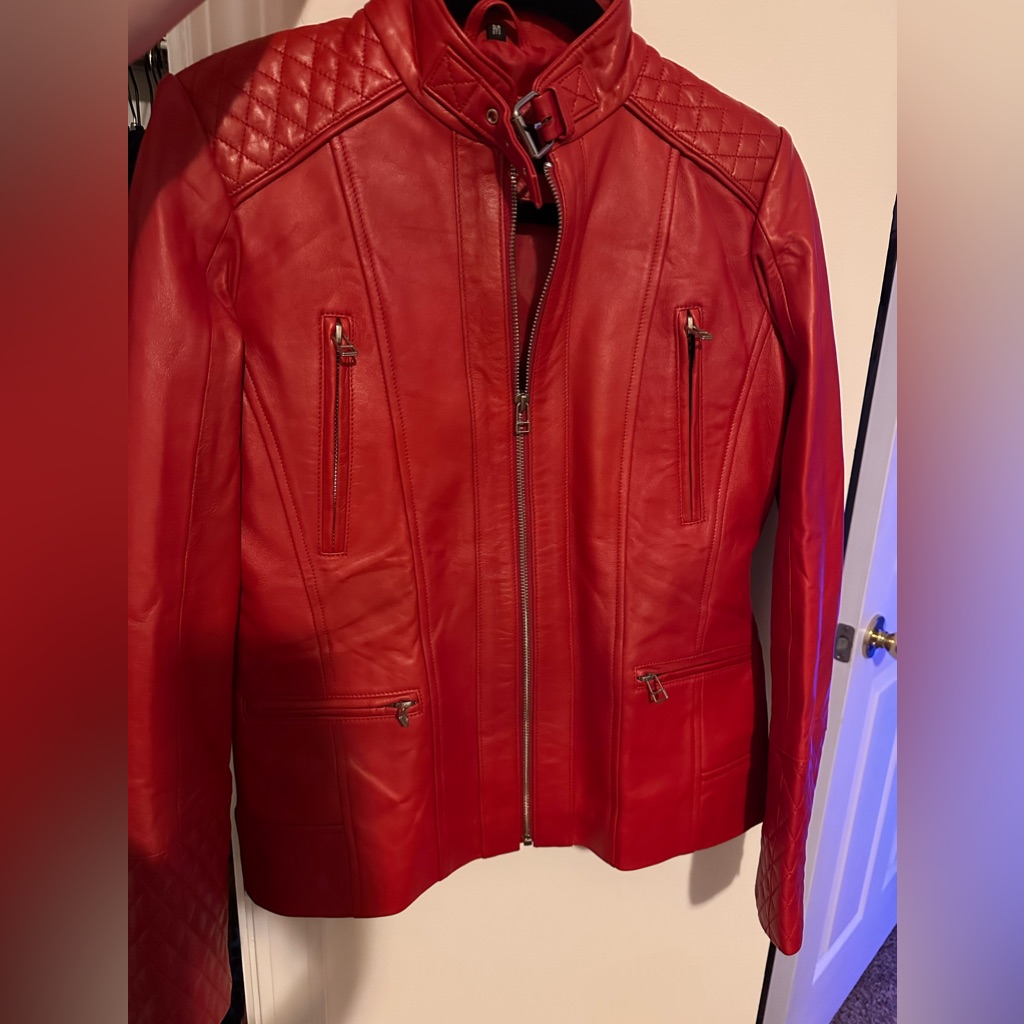 Nwot Red Leather Jacket